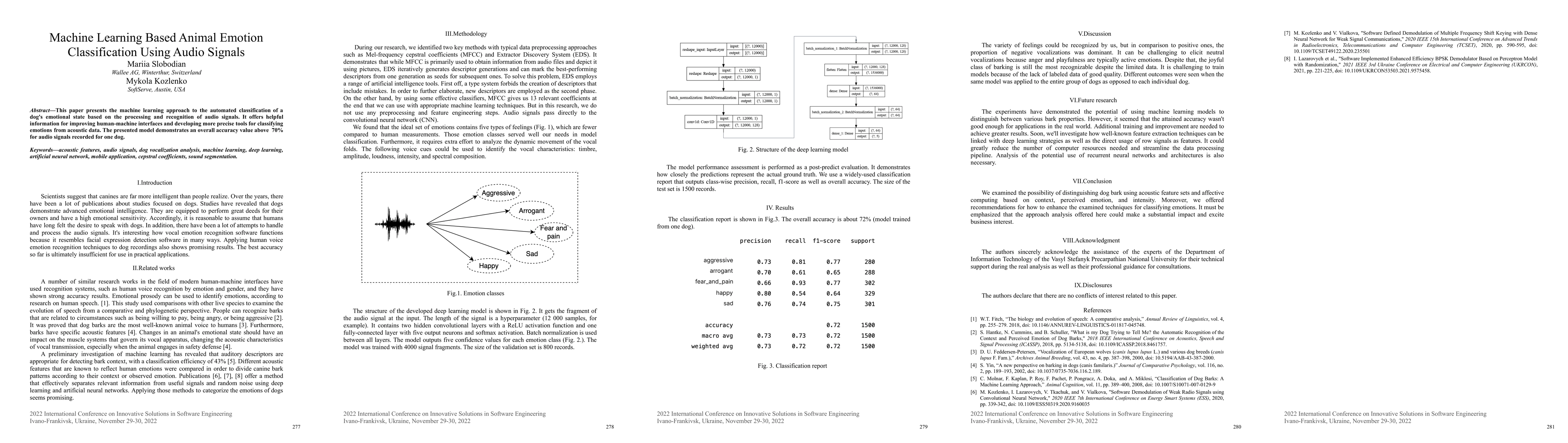 Thumbnail for Machine learning based animal emotion classification using audio signals