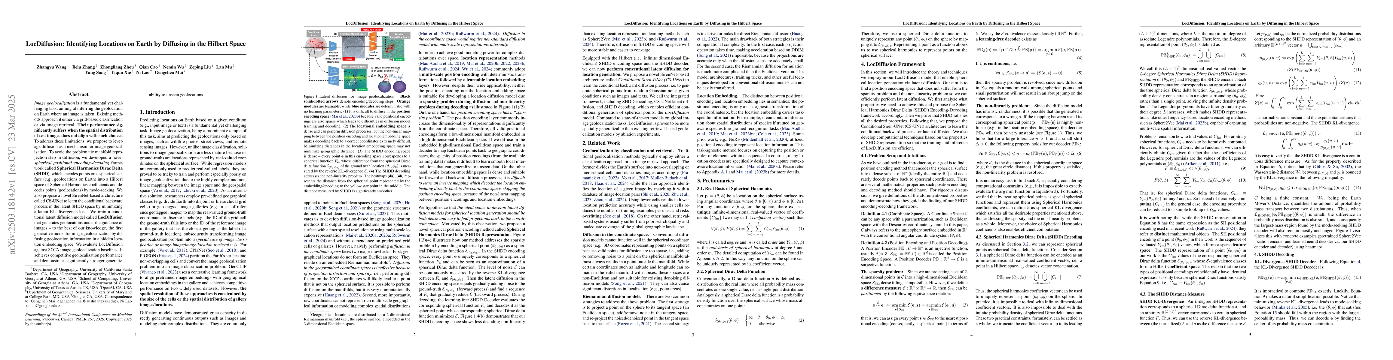 Thumbnail for LocDiffusion: Identifying Locations on Earth by Diffusing in the Hilbert
  Space