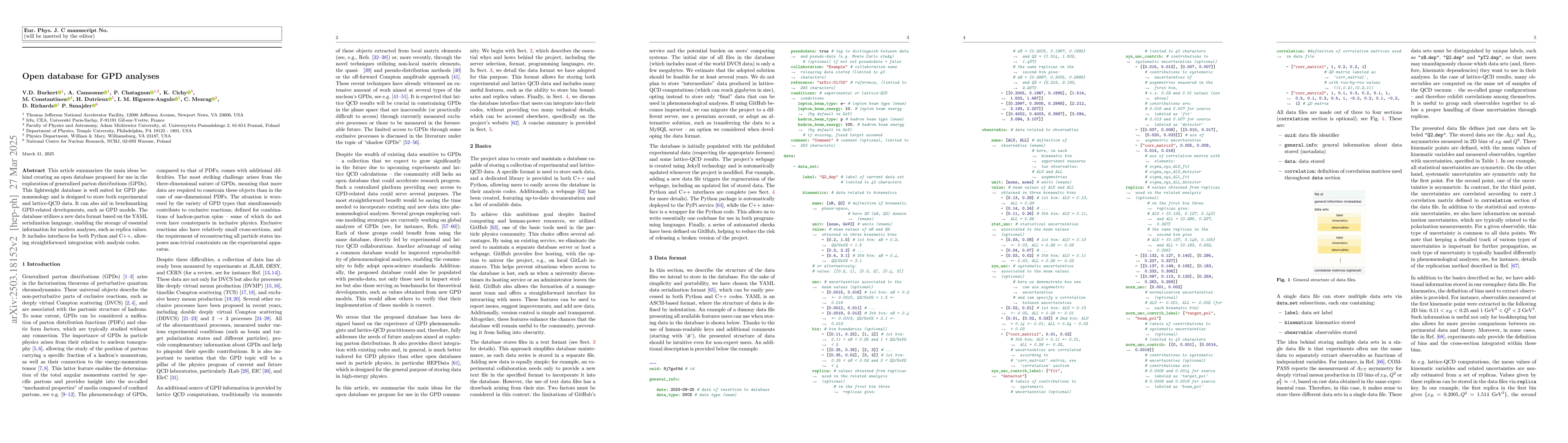 Thumbnail for Open database for GPD analyses