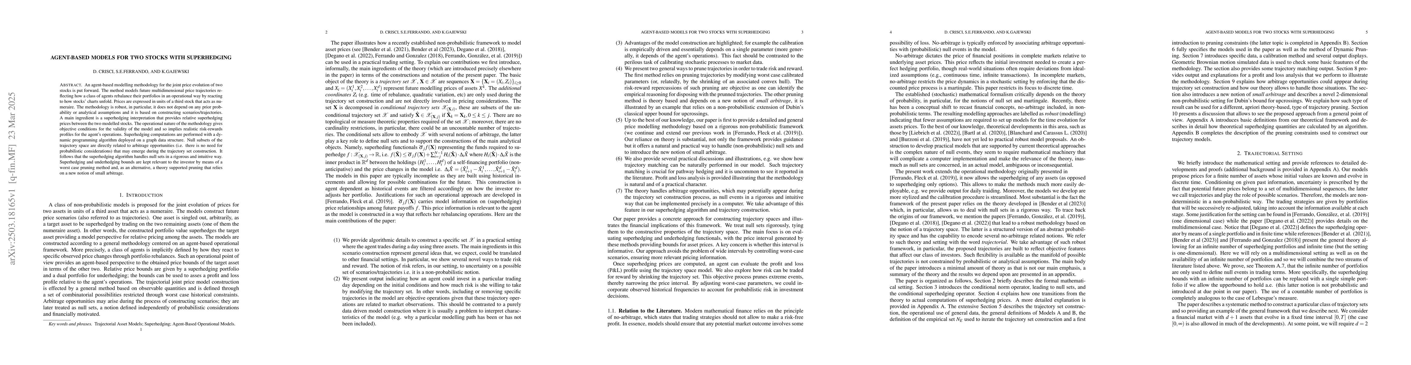 Thumbnail for Agent-Based Models for Two Stocks with Superhedging