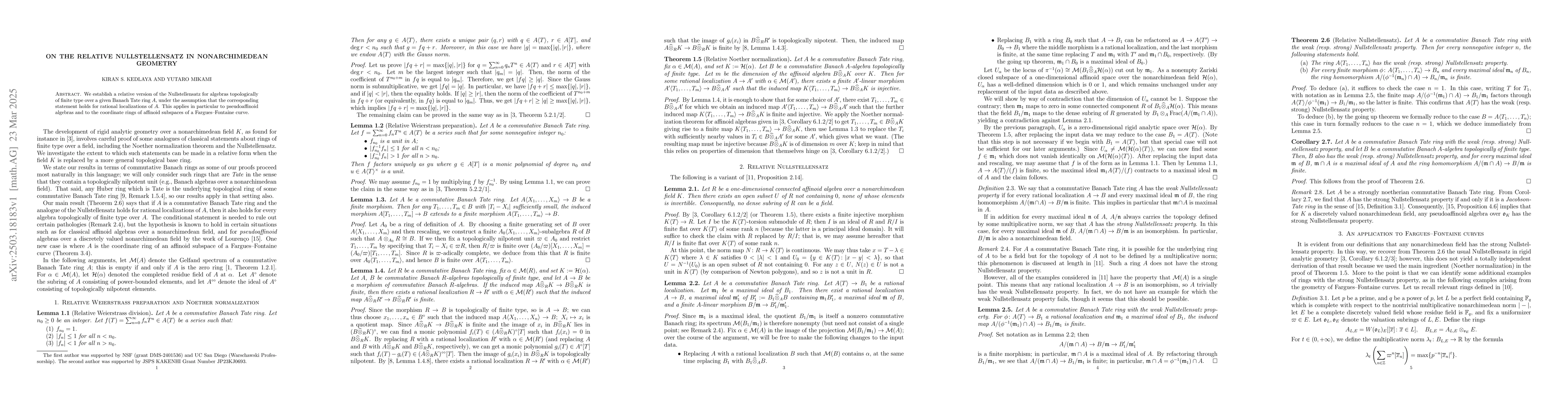 Thumbnail for On the relative Nullstellensatz in nonarchimedean geometry
