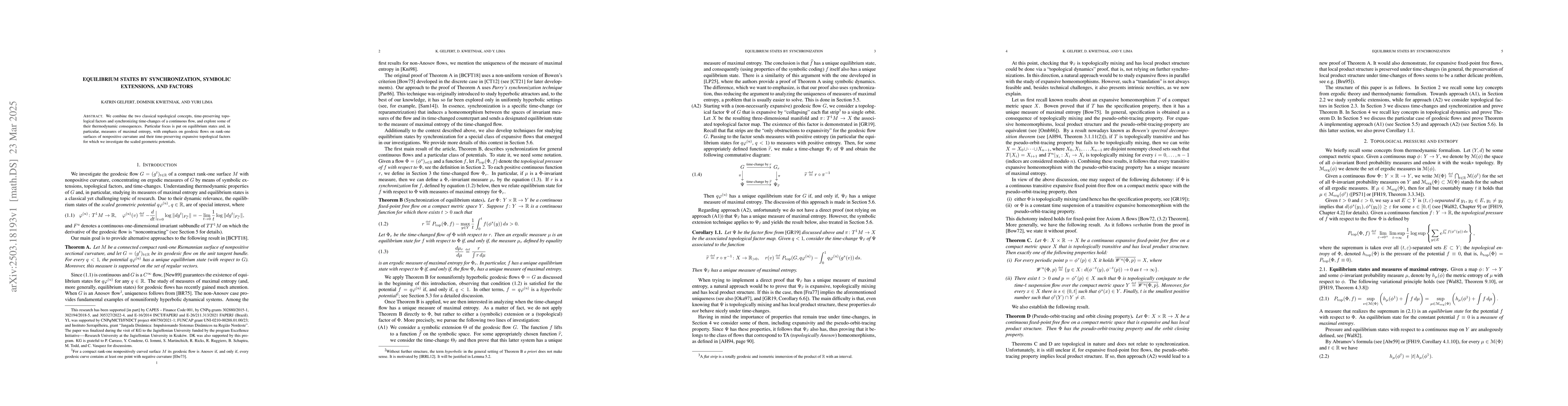 Thumbnail for Equilibrium states by synchronization, symbolic extensions, and factors
