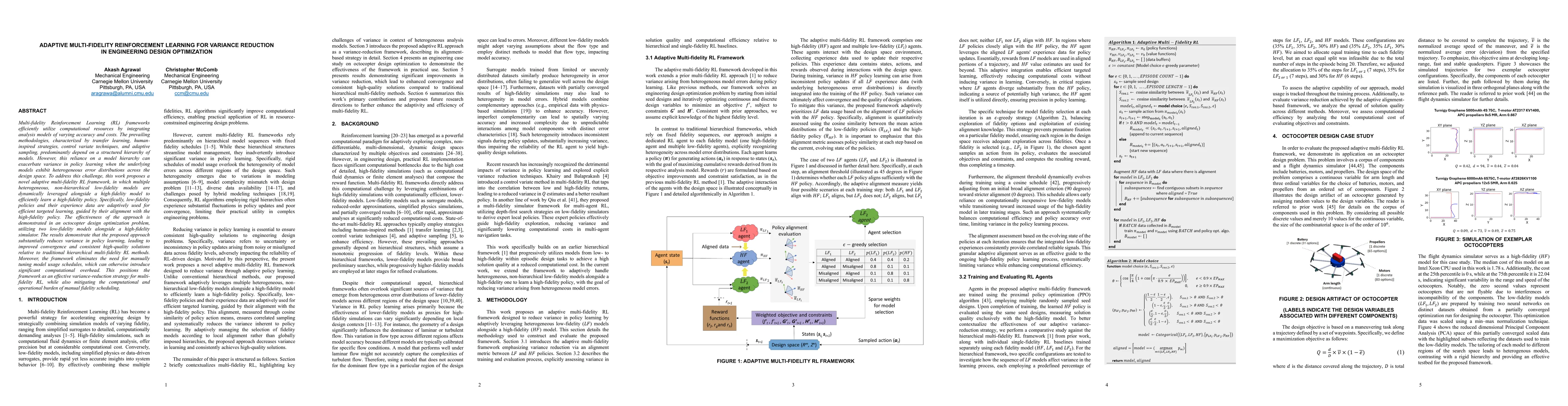 Thumbnail for Adaptive Multi-Fidelity Reinforcement Learning for Variance Reduction in
  Engineering Design Optimization