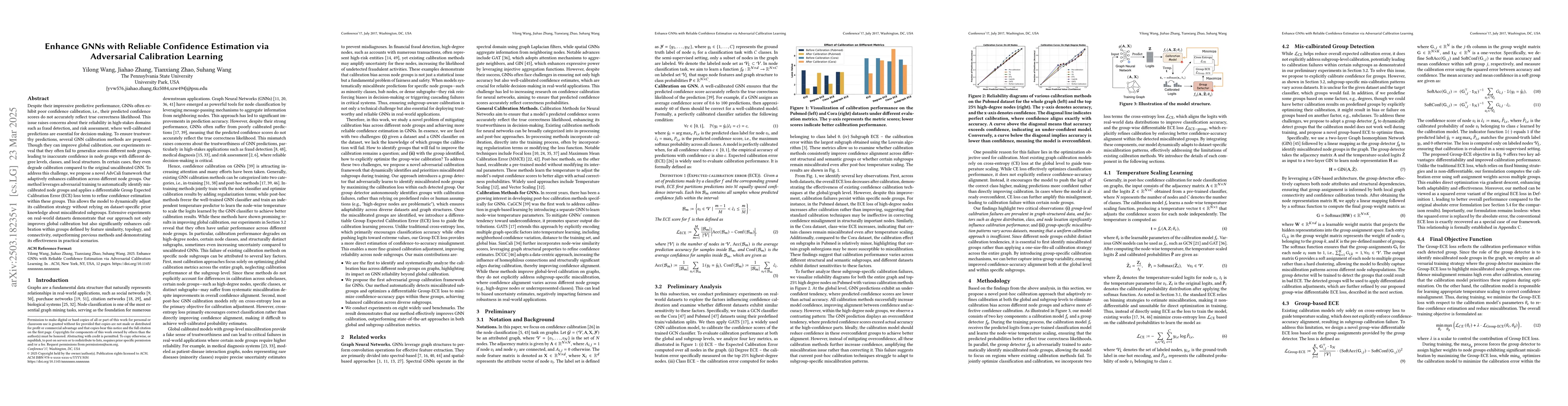 Thumbnail for Enhance GNNs with Reliable Confidence Estimation via Adversarial
  Calibration Learning