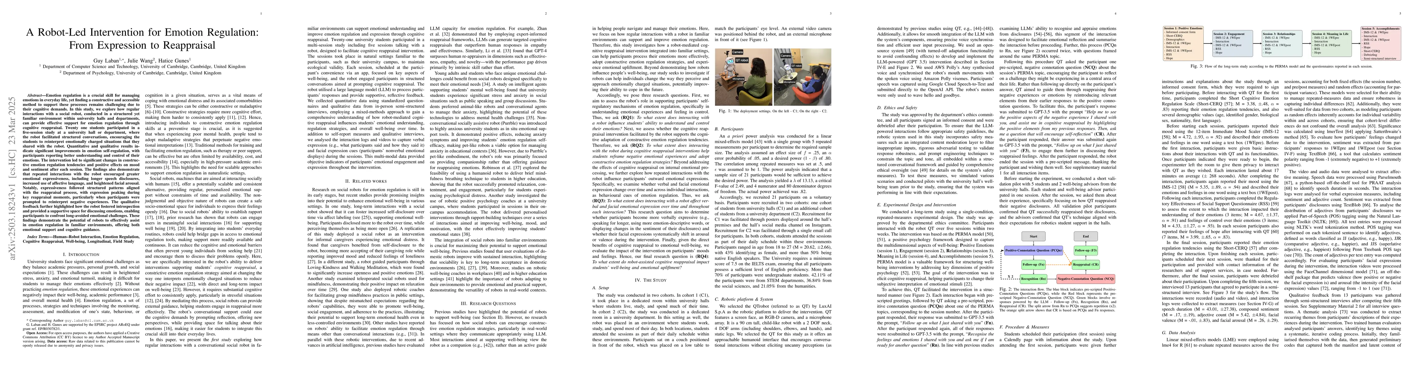 Thumbnail for A Robot-Led Intervention for Emotion Regulation: From Expression to
  Reappraisal