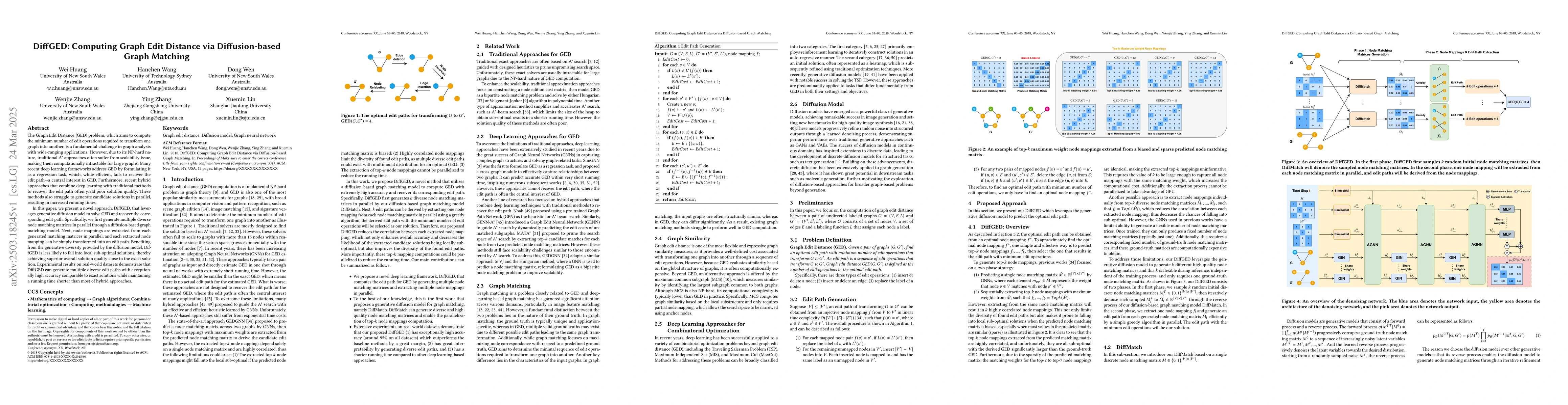 Thumbnail for DiffGED: Computing Graph Edit Distance via Diffusion-based Graph
  Matching