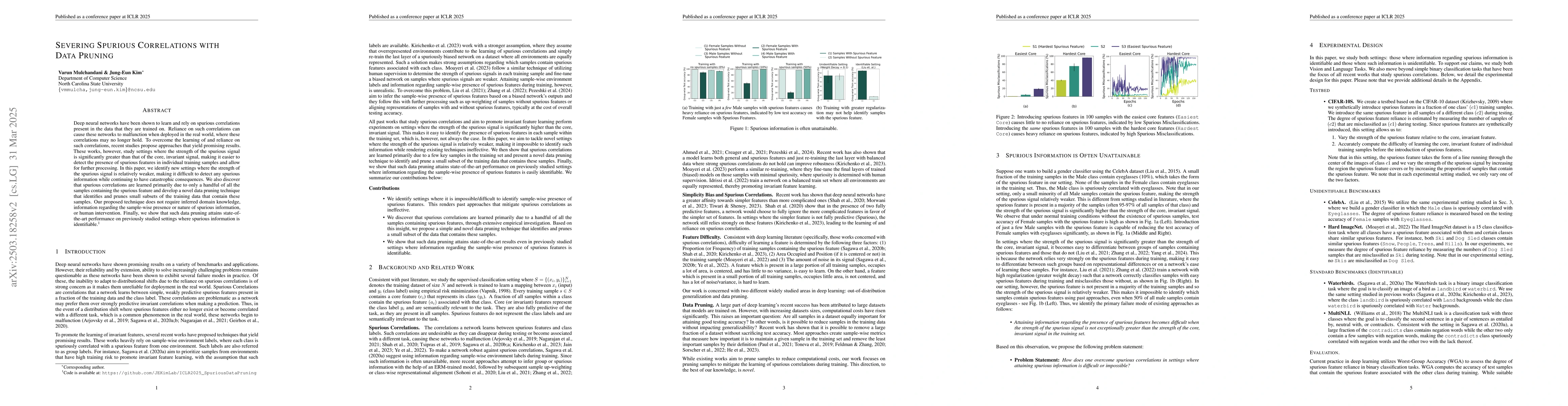 Thumbnail for Severing Spurious Correlations with Data Pruning