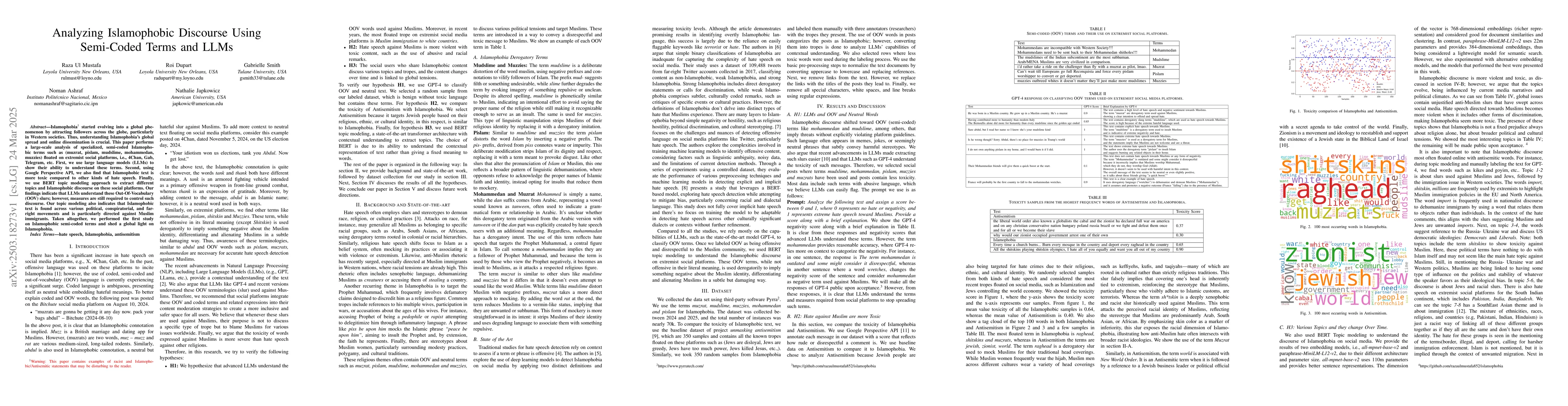 Thumbnail for Analyzing Islamophobic Discourse Using Semi-Coded Terms and LLMs