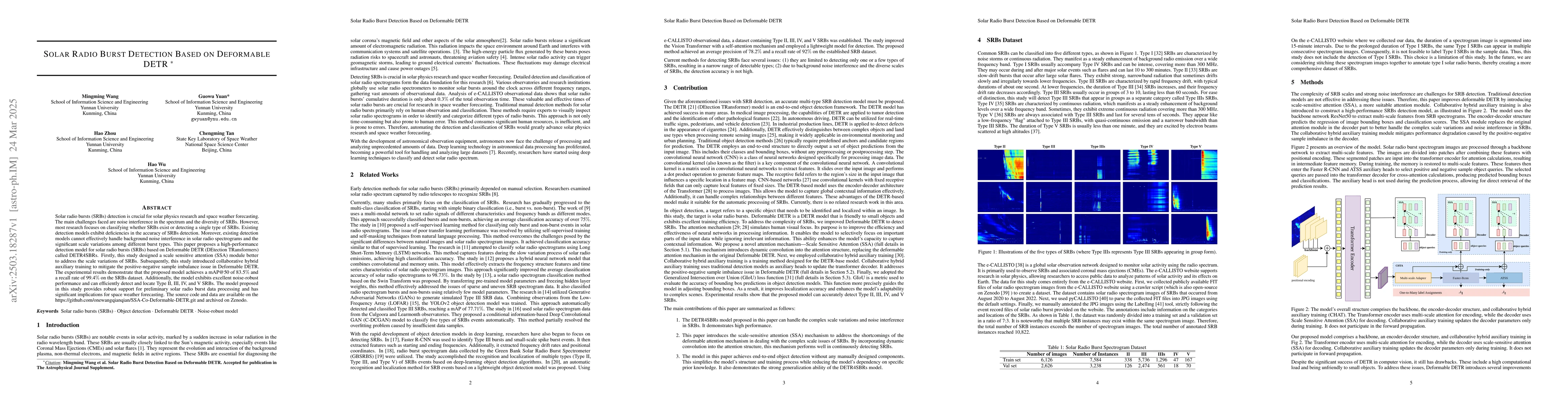 Thumbnail for Solar Radio Burst Detection Based on Deformable DETR