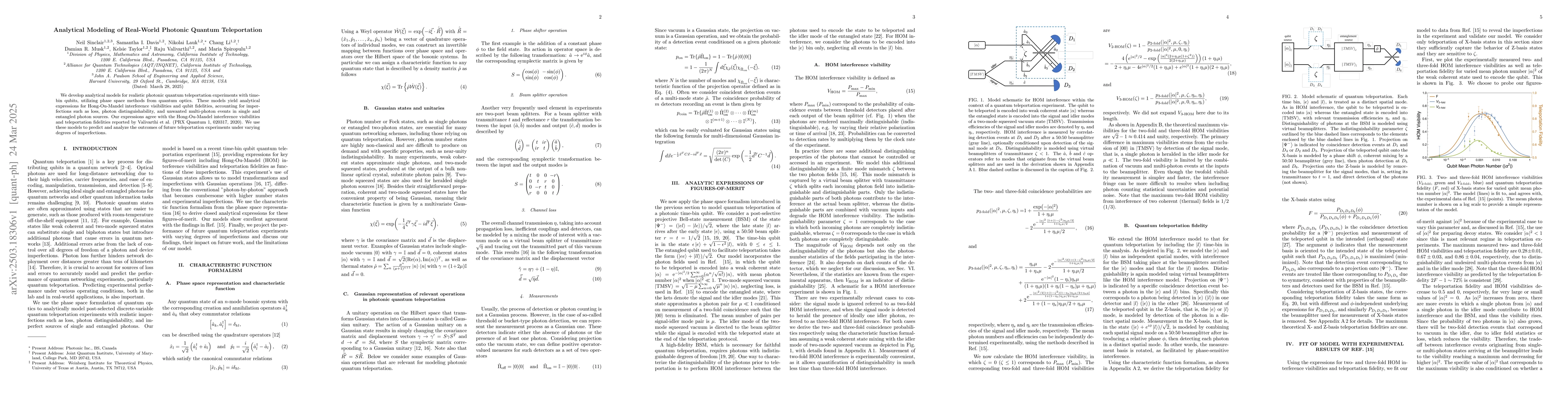 Thumbnail for Analytical Modeling of Real-World Photonic Quantum Teleportation