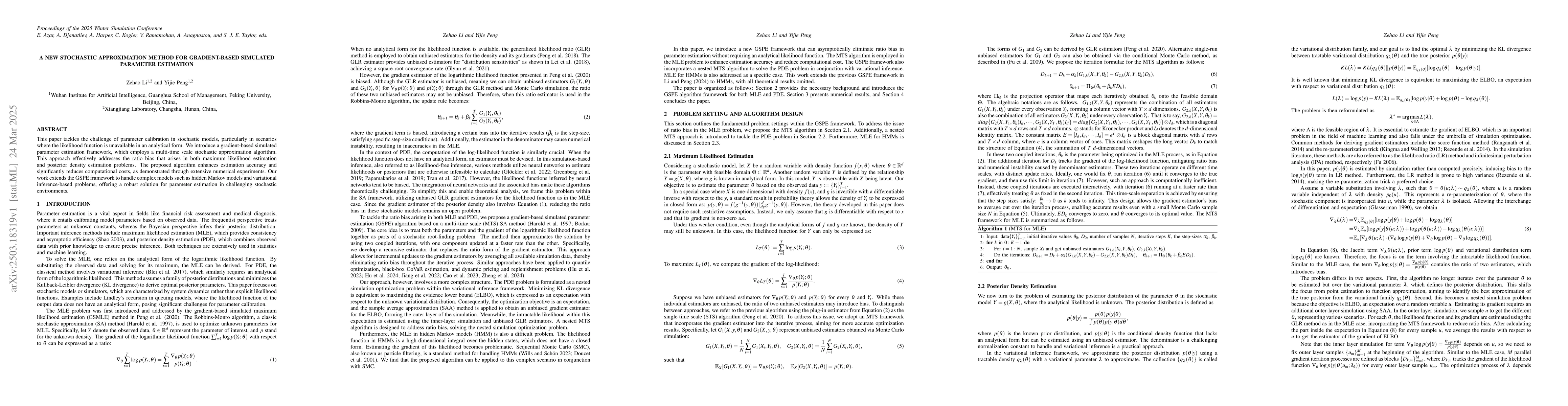Thumbnail for A New Stochastic Approximation Method for Gradient-based Simulated
  Parameter Estimation