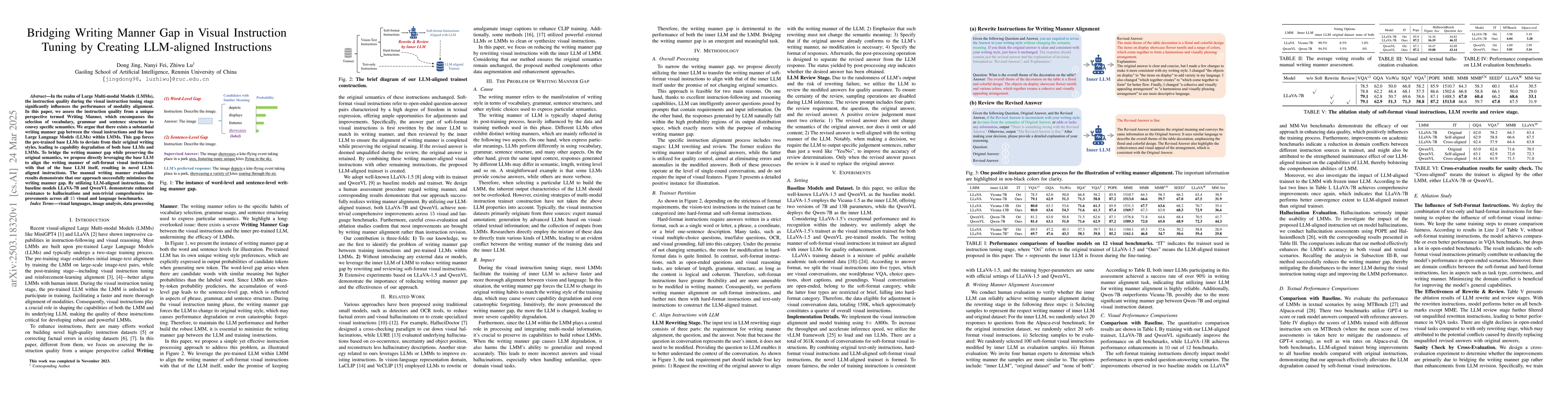 Thumbnail for Bridging Writing Manner Gap in Visual Instruction Tuning by Creating
  LLM-aligned Instructions