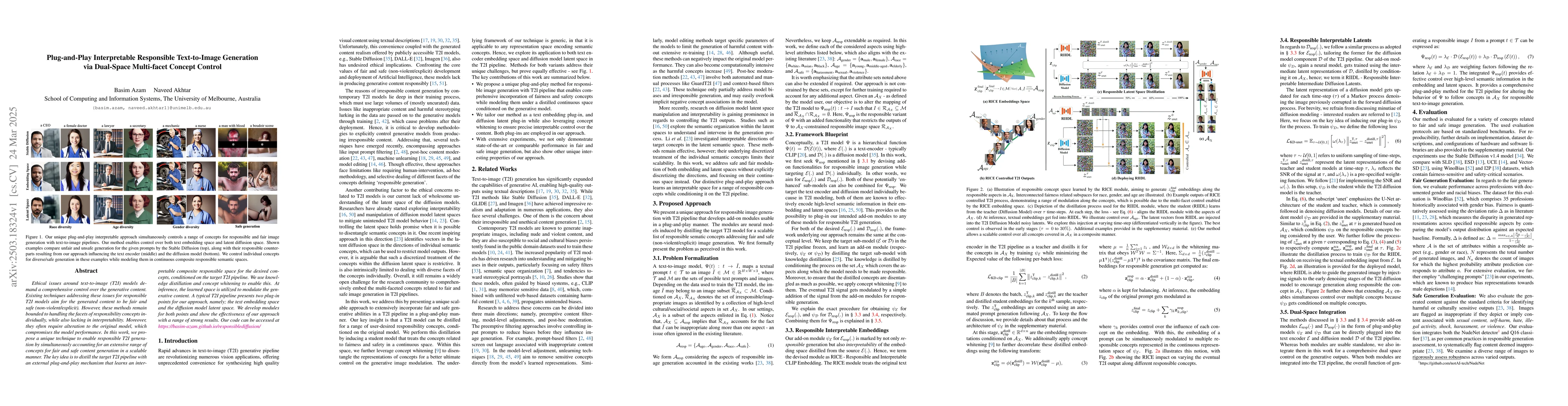 Thumbnail for Plug-and-Play Interpretable Responsible Text-to-Image Generation via
  Dual-Space Multi-facet Concept Control