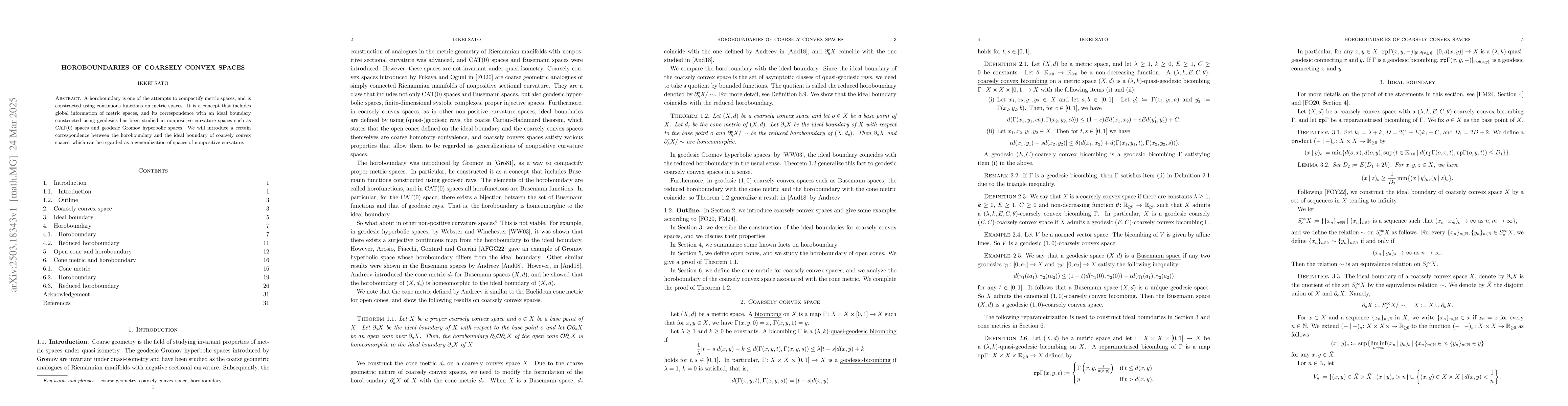 Thumbnail for Horoboundaries of coarsely convex spaces