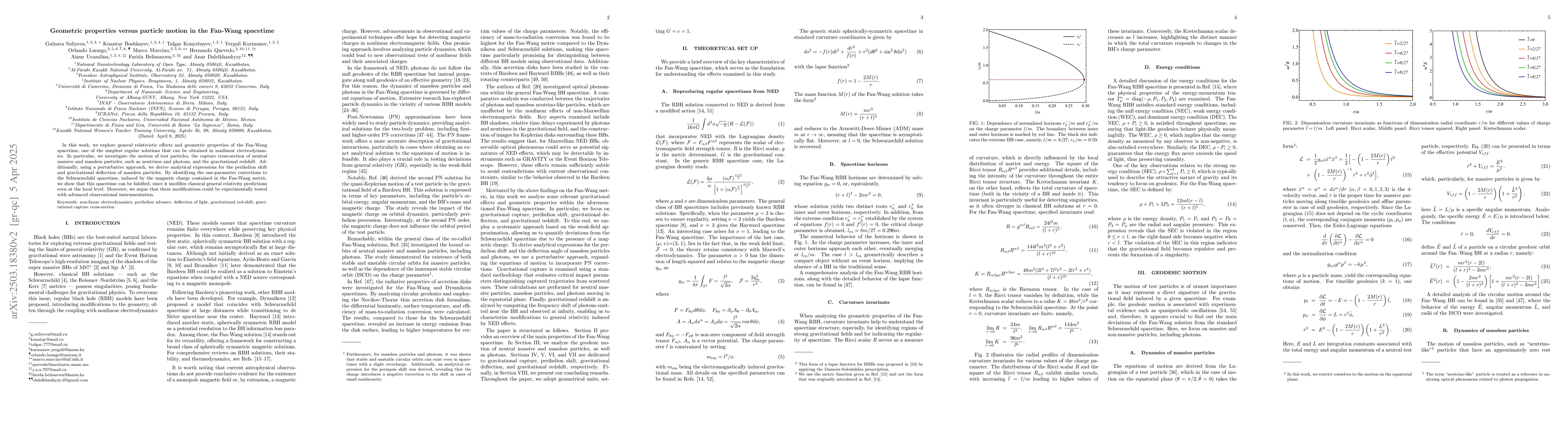 Thumbnail for Geometric properties versus particle motion in the Fang-Wang spacetime