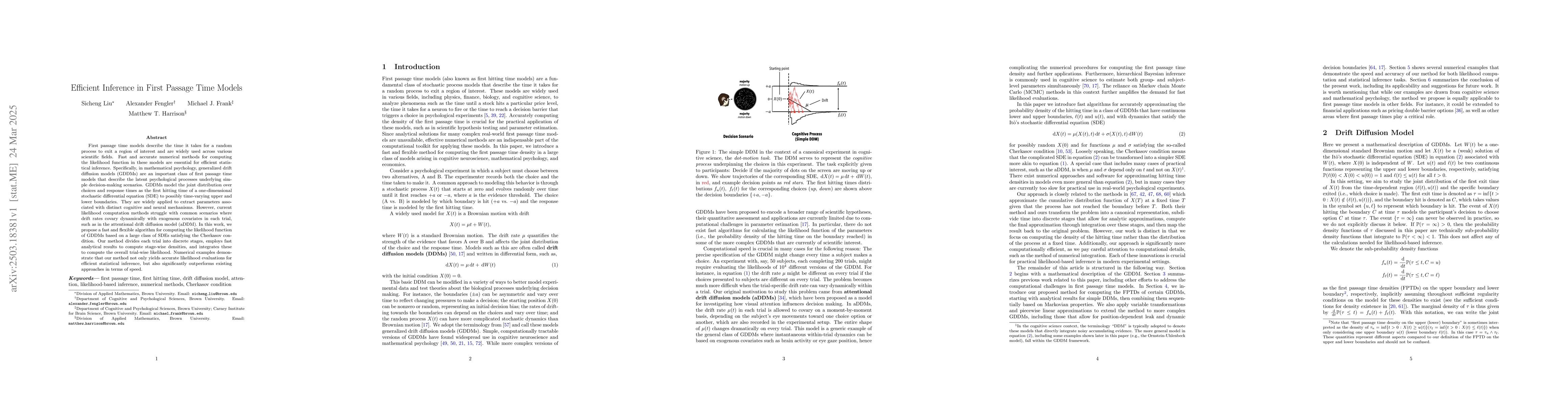 Thumbnail for Efficient Inference in First Passage Time Models