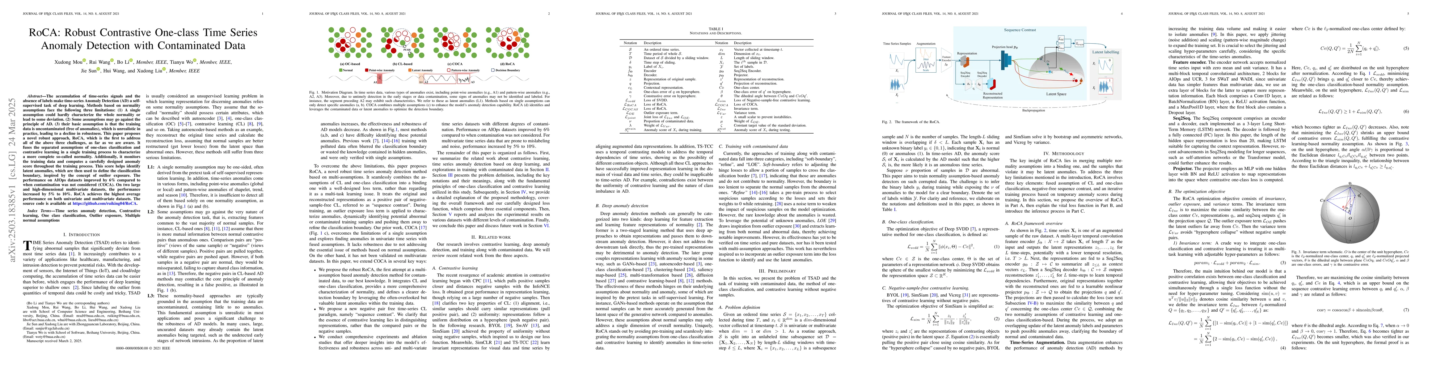 Thumbnail for RoCA: Robust Contrastive One-class Time Series Anomaly Detection with
  Contaminated Data