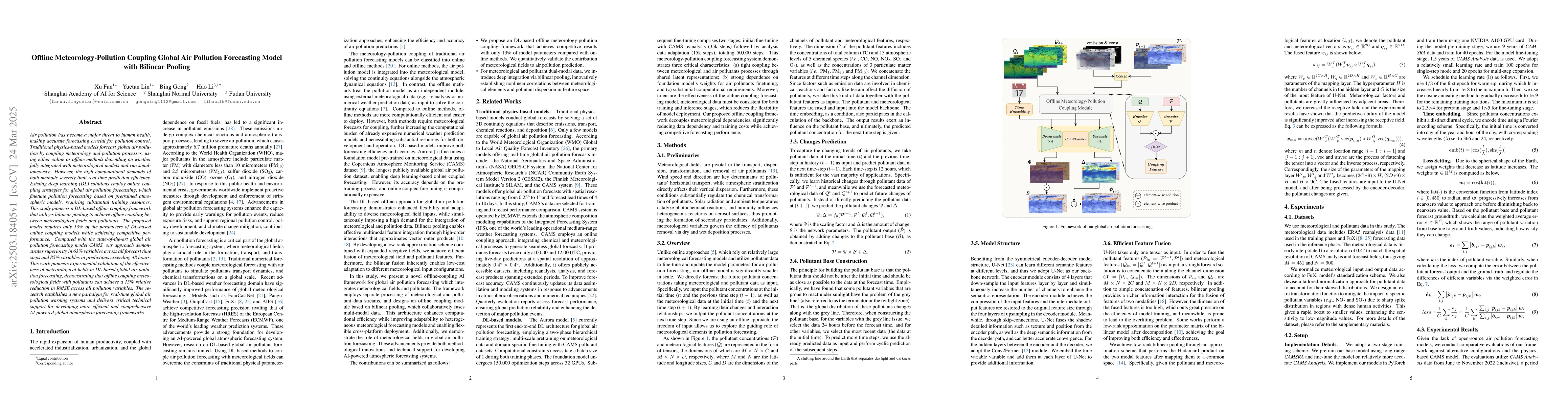 Thumbnail for Offline Meteorology-Pollution Coupling Global Air Pollution Forecasting
  Model with Bilinear Pooling