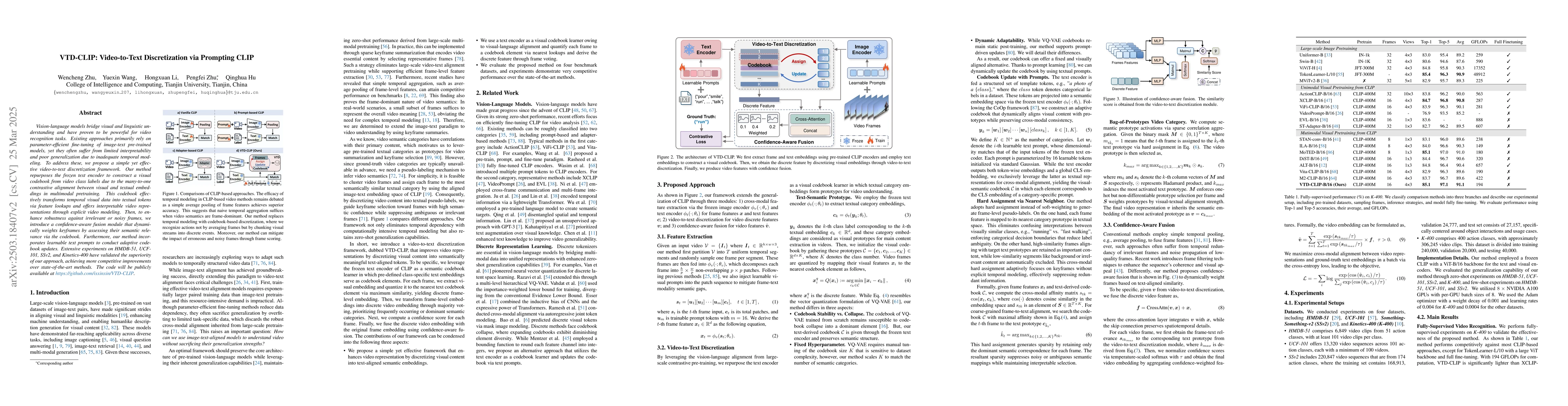 Thumbnail for VTD-CLIP: Video-to-Text Discretization via Prompting CLIP