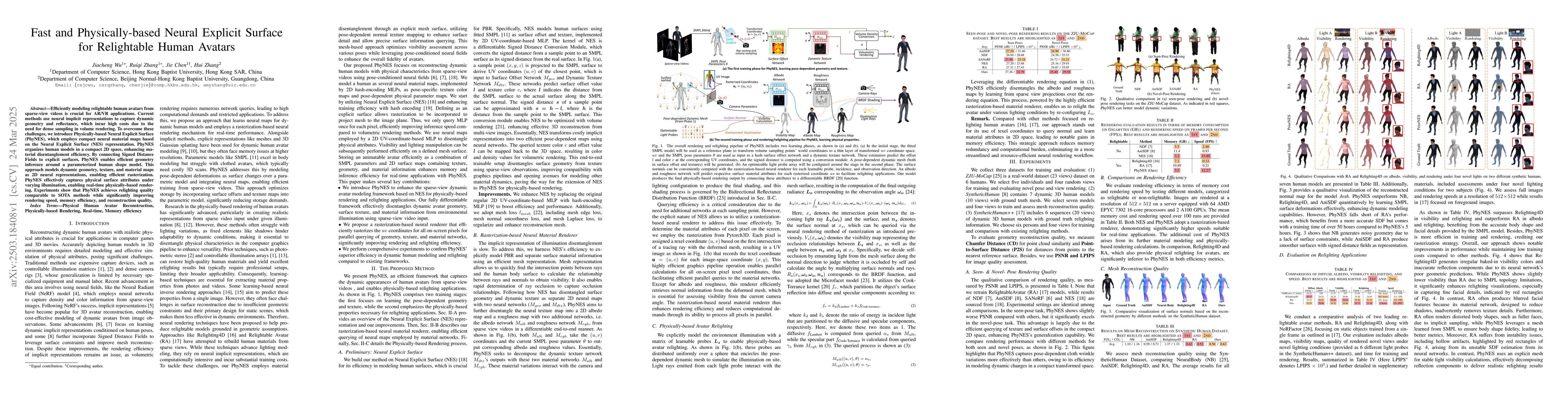 Thumbnail for Fast and Physically-based Neural Explicit Surface for Relightable Human
  Avatars
