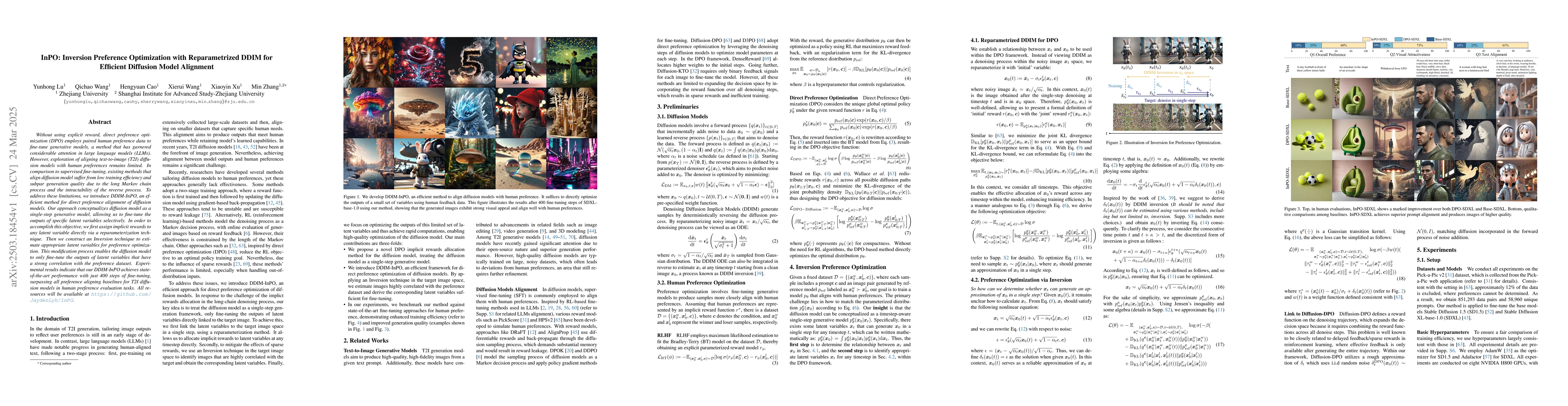 Thumbnail for InPO: Inversion Preference Optimization with Reparametrized DDIM for
  Efficient Diffusion Model Alignment