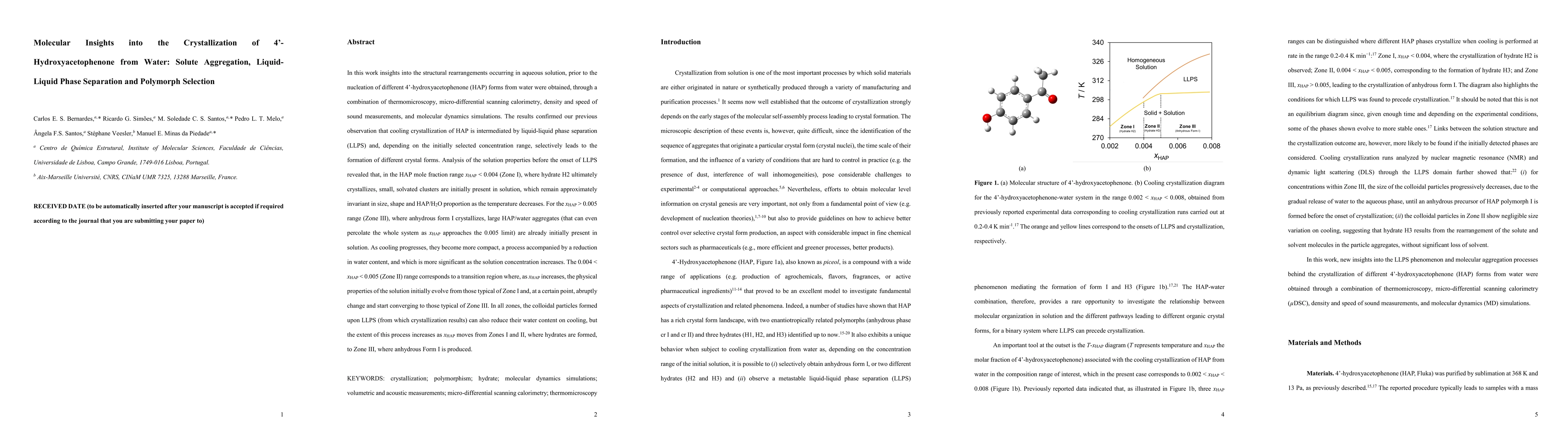 Thumbnail for Molecular Insights into the Crystallization of 4'-Hydroxyacetophenone
  from Water: Solute Aggregation, Liquid-Liquid Phase Separation and Polymorph
  Selection