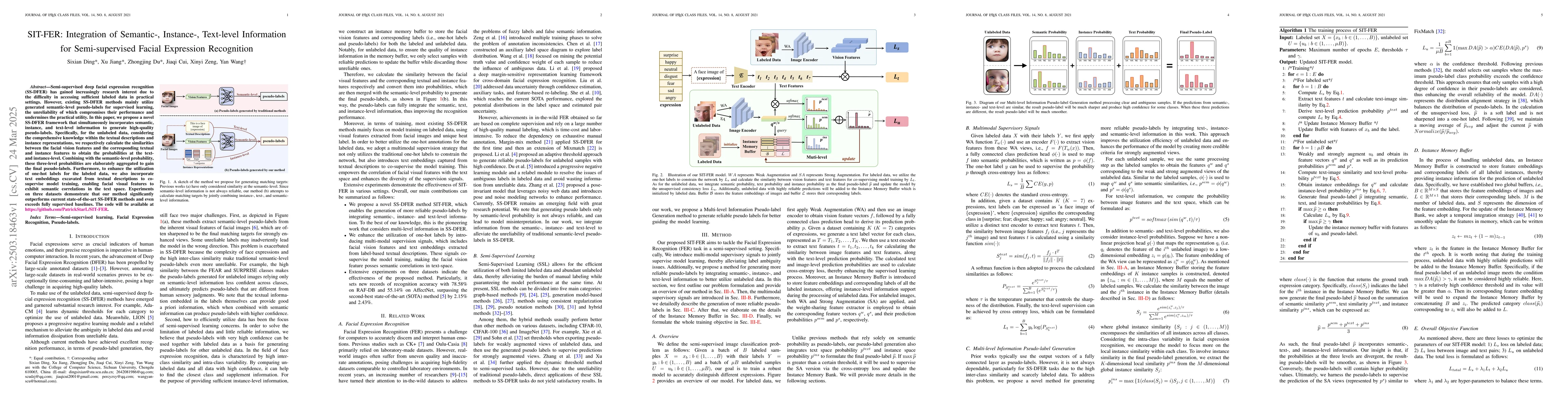 Thumbnail for SIT-FER: Integration of Semantic-, Instance-, Text-level Information for
  Semi-supervised Facial Expression Recognition