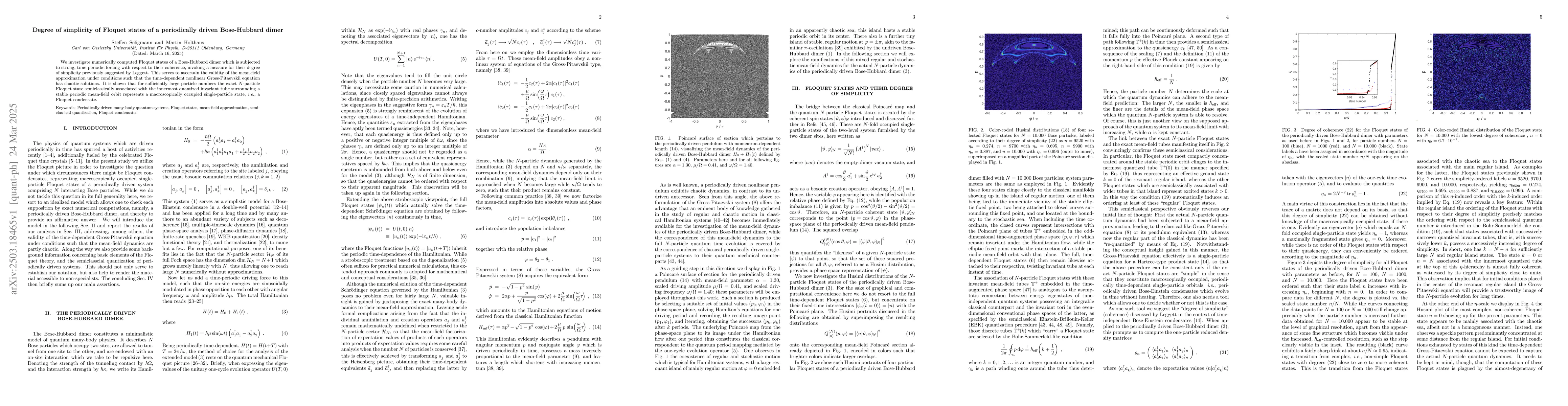 Thumbnail for Degree of simplicity of Floquet states of a periodically driven
  Bose-Hubbard dimer