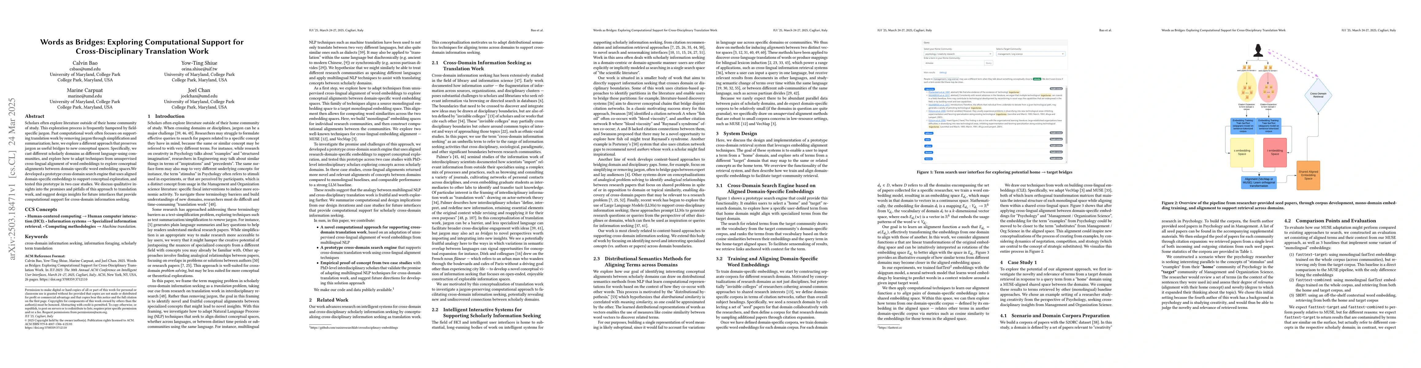 Thumbnail for Words as Bridges: Exploring Computational Support for Cross-Disciplinary
  Translation Work