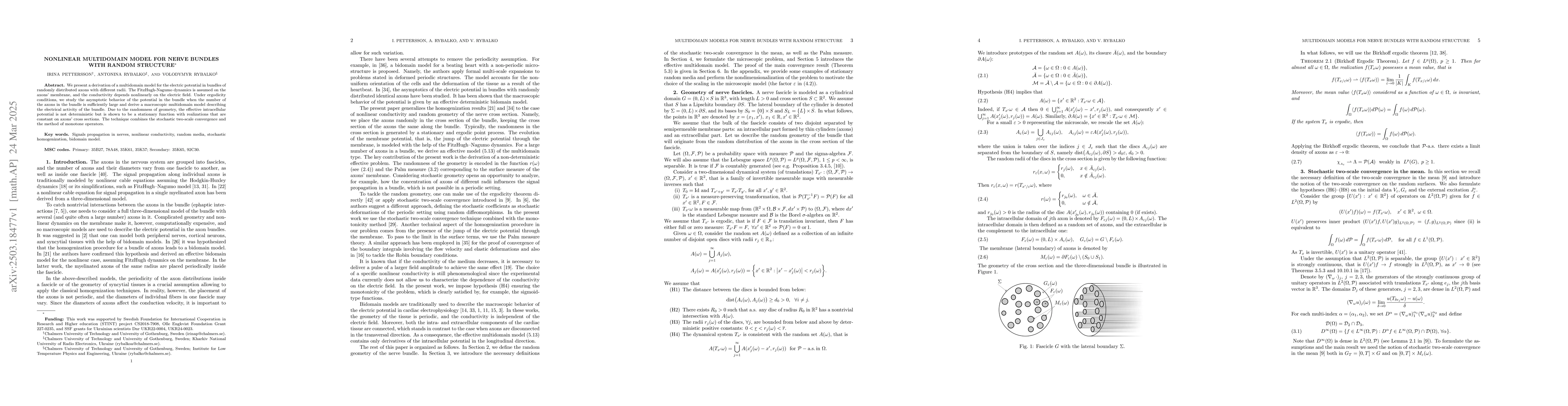 Thumbnail for Nonlinear multidomain model for nerve bundles with random structure