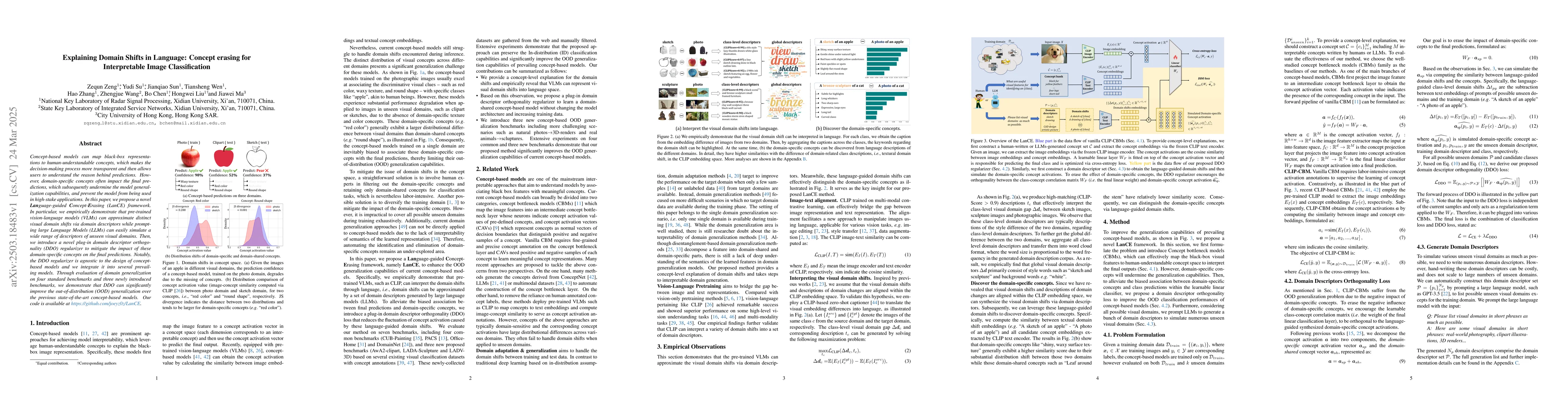 Thumbnail for Explaining Domain Shifts in Language: Concept erasing for Interpretable
  Image Classification