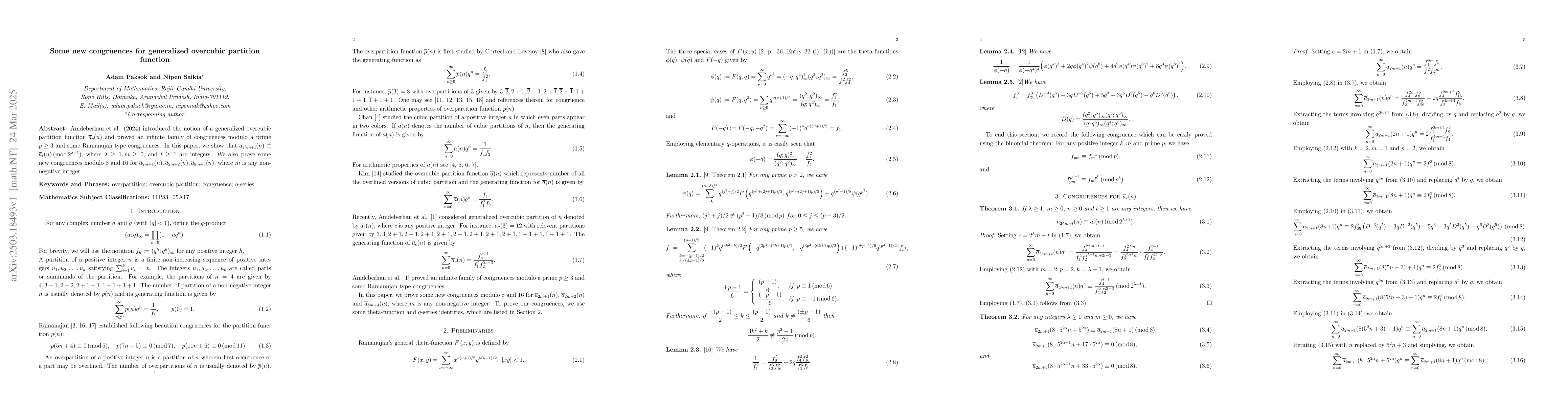 Thumbnail for Some new congruences for generalized overcubic partition function