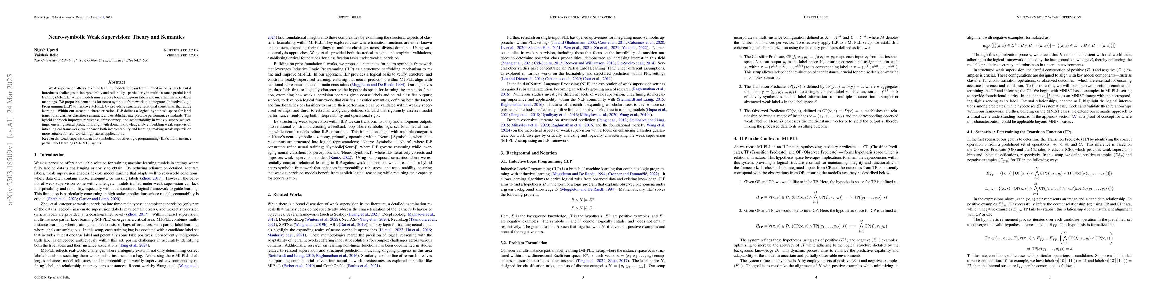 Thumbnail for Neuro-symbolic Weak Supervision: Theory and Semantics