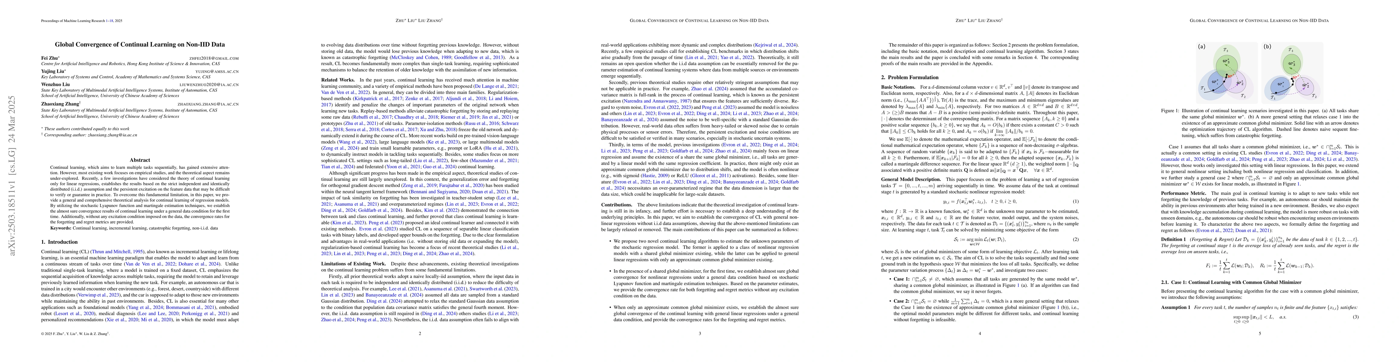 Thumbnail for Global Convergence of Continual Learning on Non-IID Data