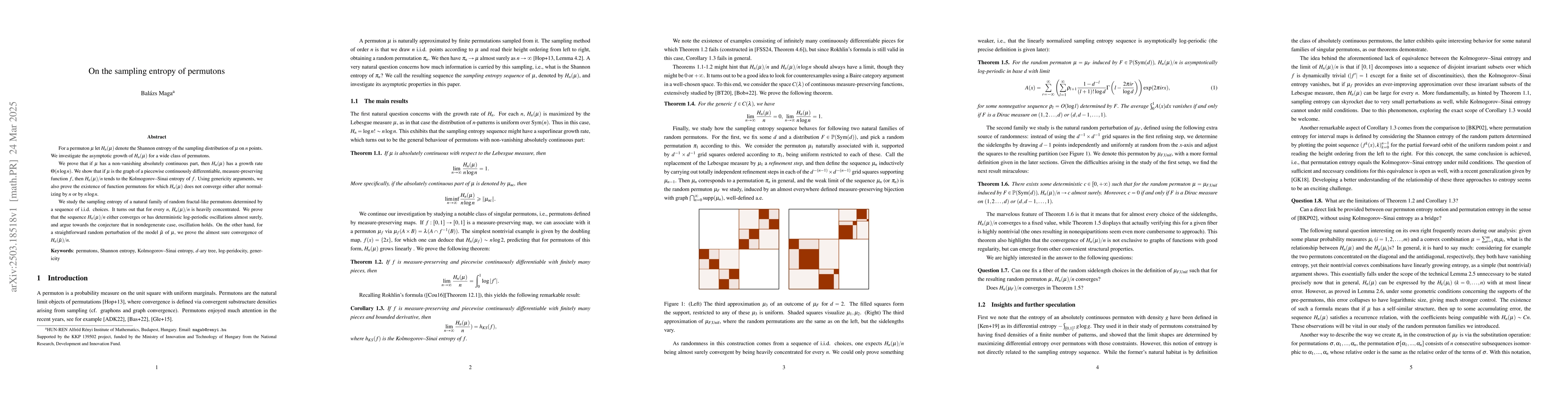 Thumbnail for On the sampling entropy of permutons