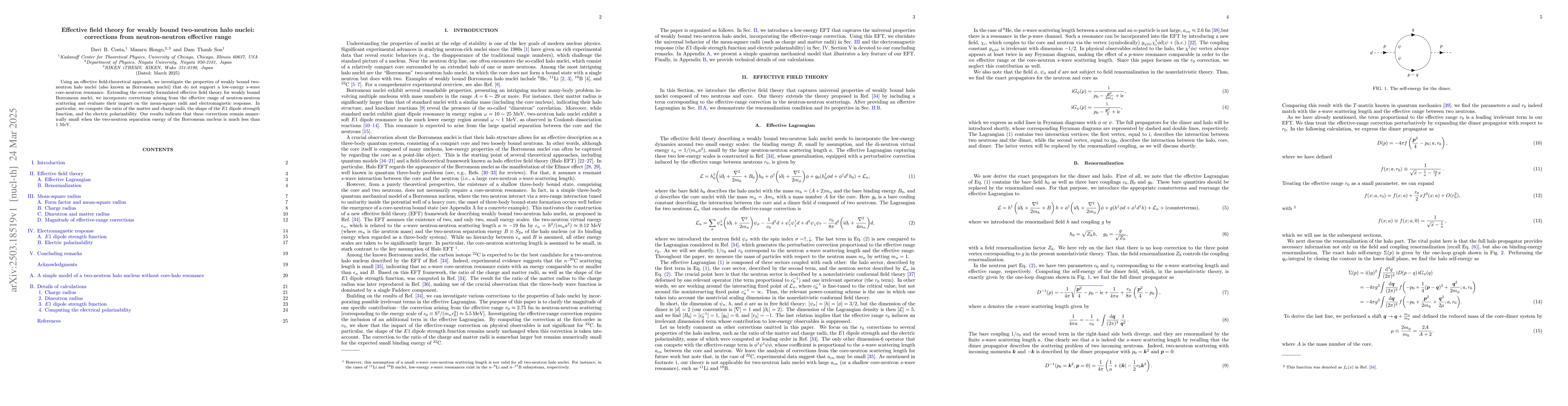 Thumbnail for Effective field theory for weakly bound two-neutron halo nuclei:
  corrections from neutron-neutron effective range