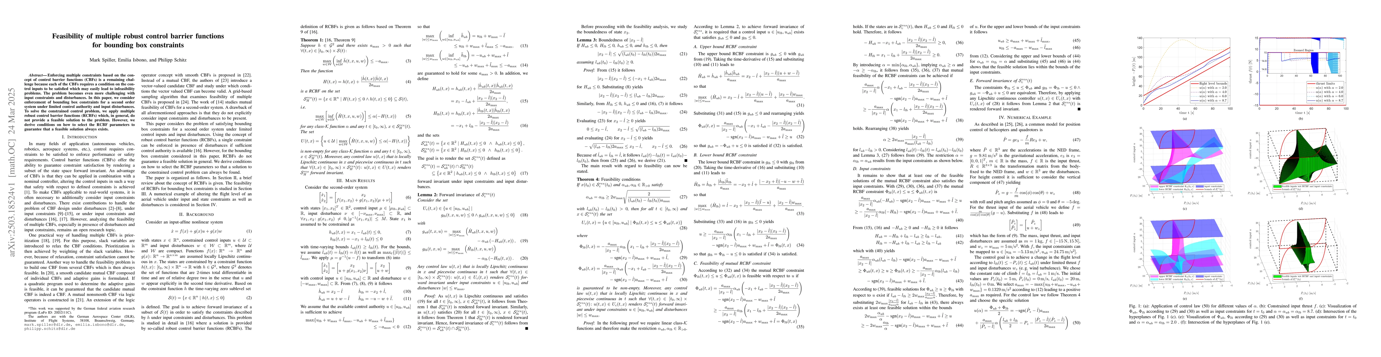 Thumbnail for Feasibility of multiple robust control barrier functions for bounding
  box constraints
