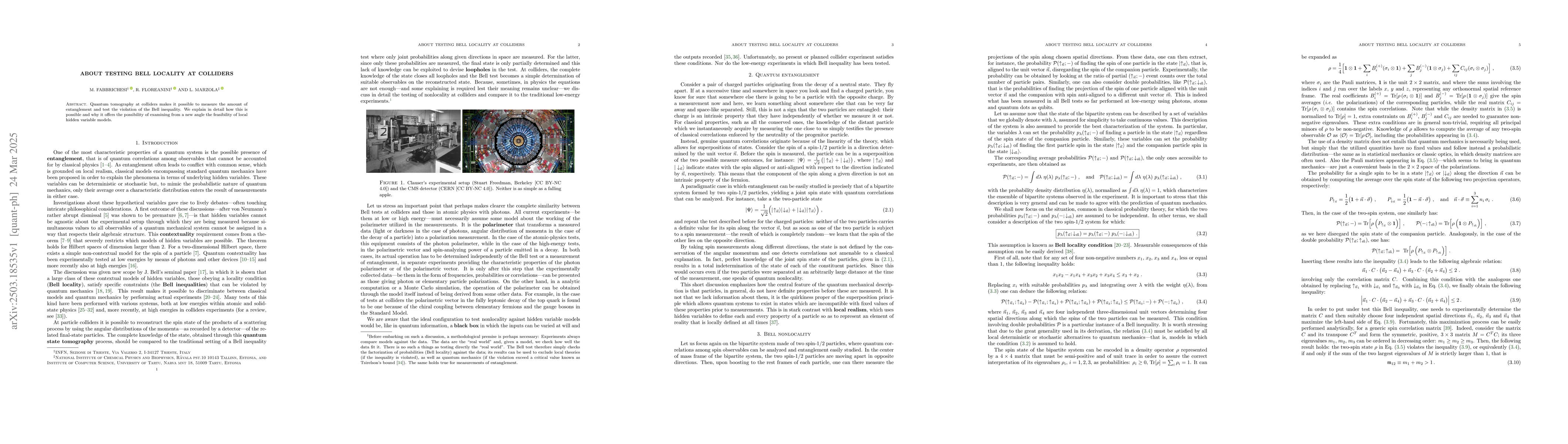 Thumbnail for About testing Bell locality at colliders