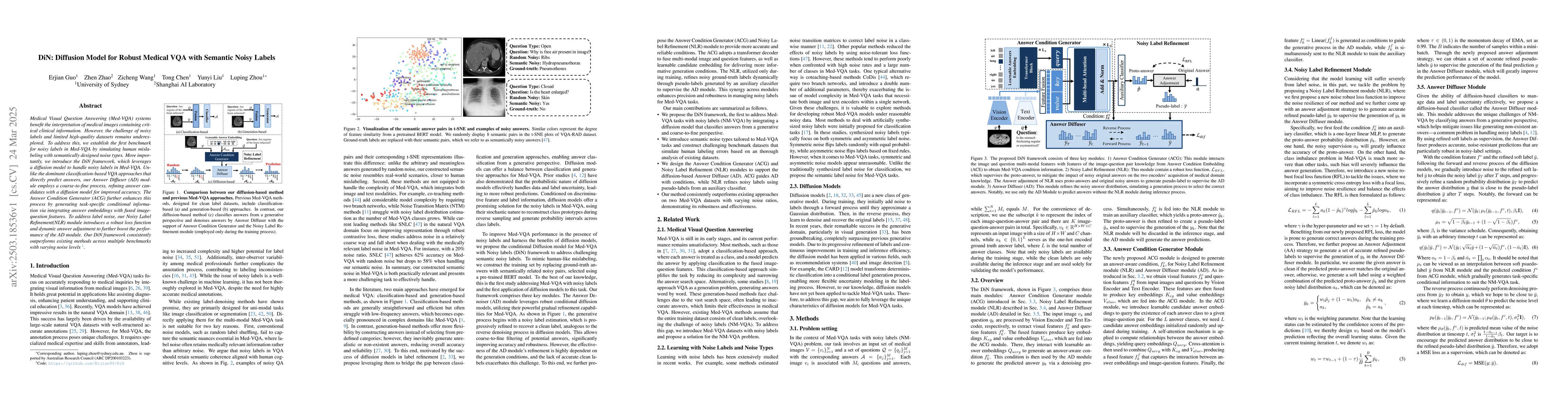 Thumbnail for DiN: Diffusion Model for Robust Medical VQA with Semantic Noisy Labels