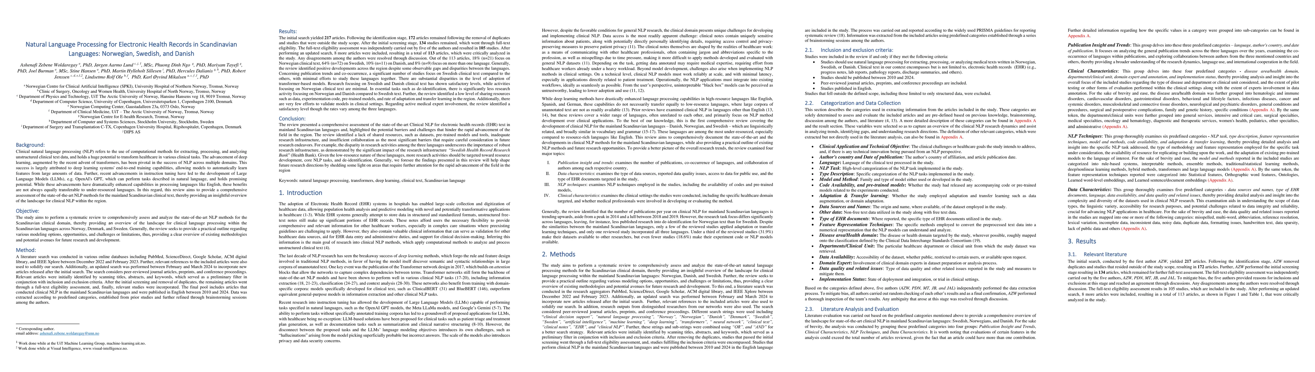 Thumbnail for Natural Language Processing for Electronic Health Records in
  Scandinavian Languages: Norwegian, Swedish, and Danish
