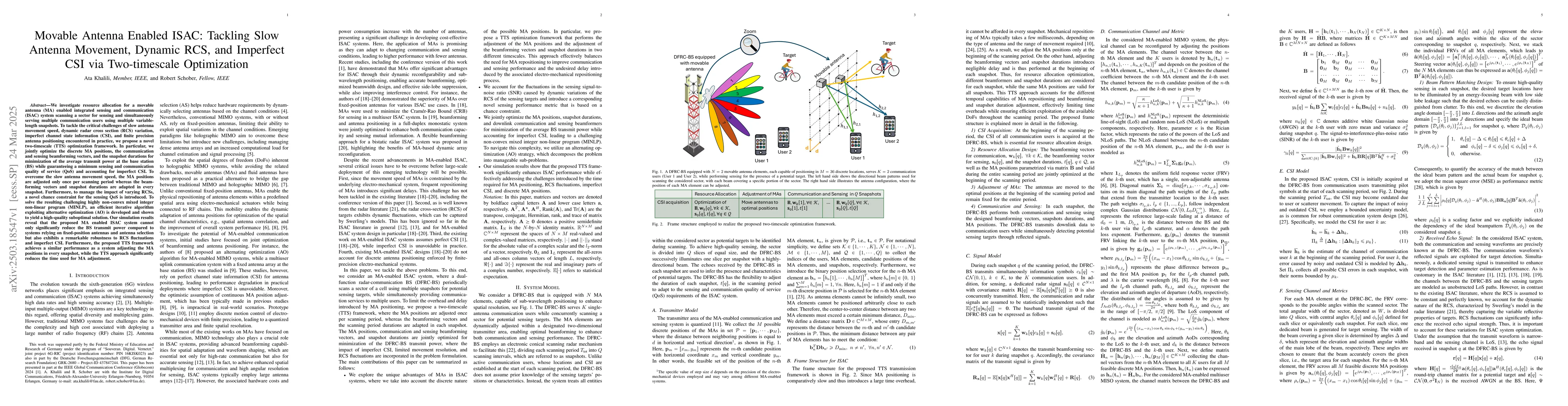 Thumbnail for Movable Antenna Enabled ISAC: Tackling Slow Antenna Movement, Dynamic
  RCS, and Imperfect CSI via Two-timescale Optimizati