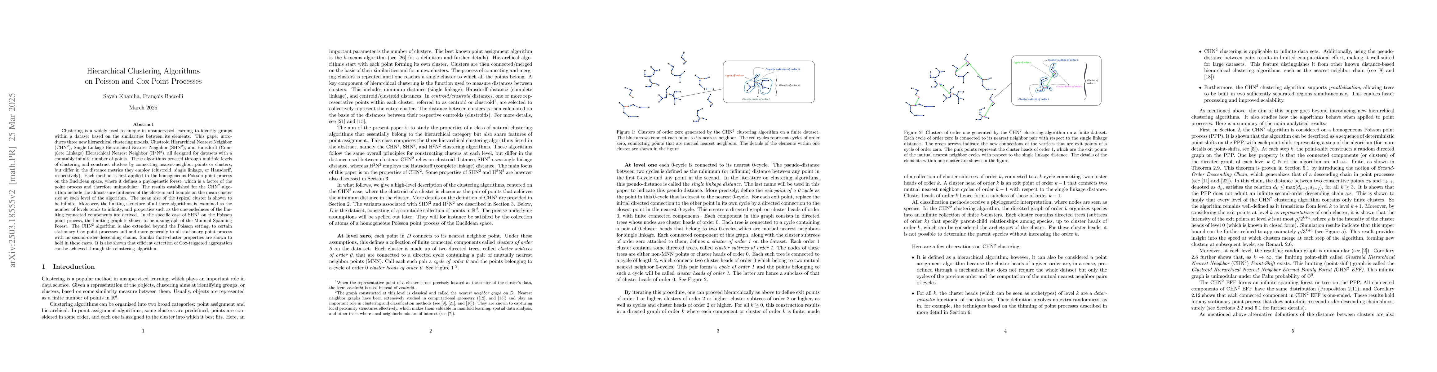 Thumbnail for Hierarchical Clustering Algorithms on Poisson and Cox Point Processes