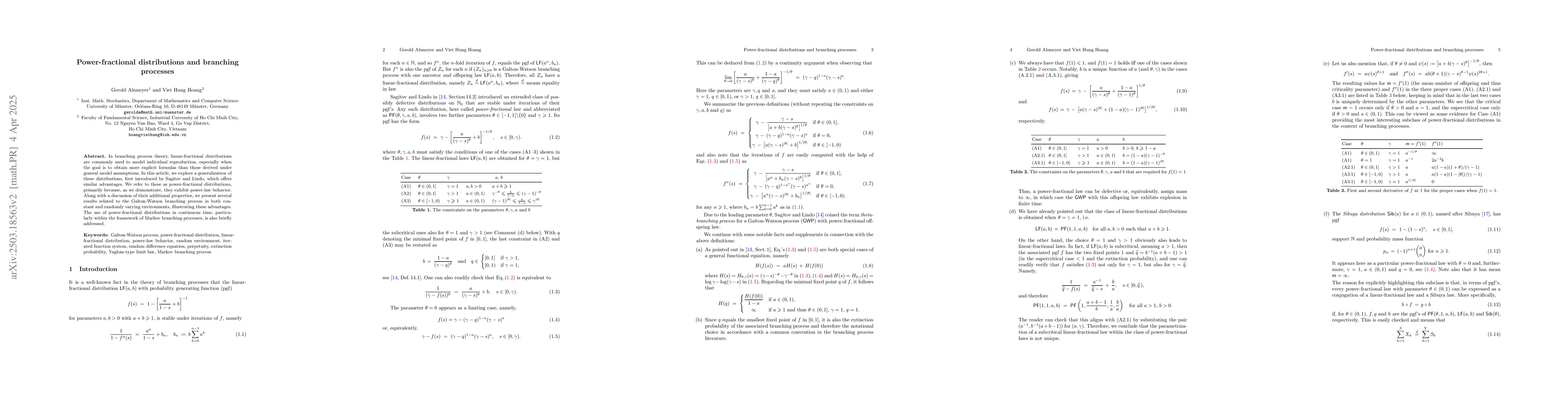 Thumbnail for Power-fractional distributions and branching processes