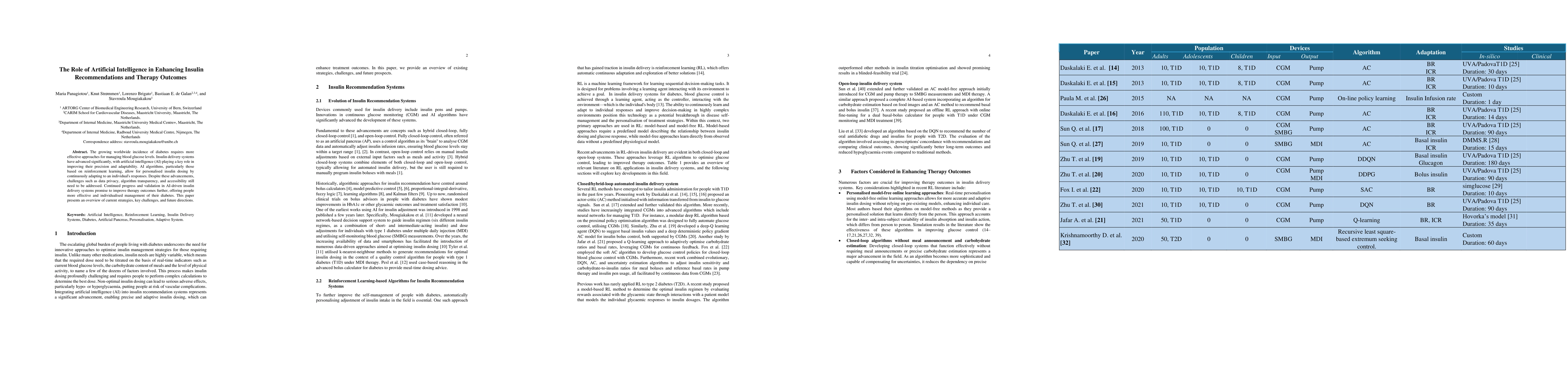Thumbnail for The Role of Artificial Intelligence in Enhancing Insulin Recommendations
  and Therapy Outcomes
