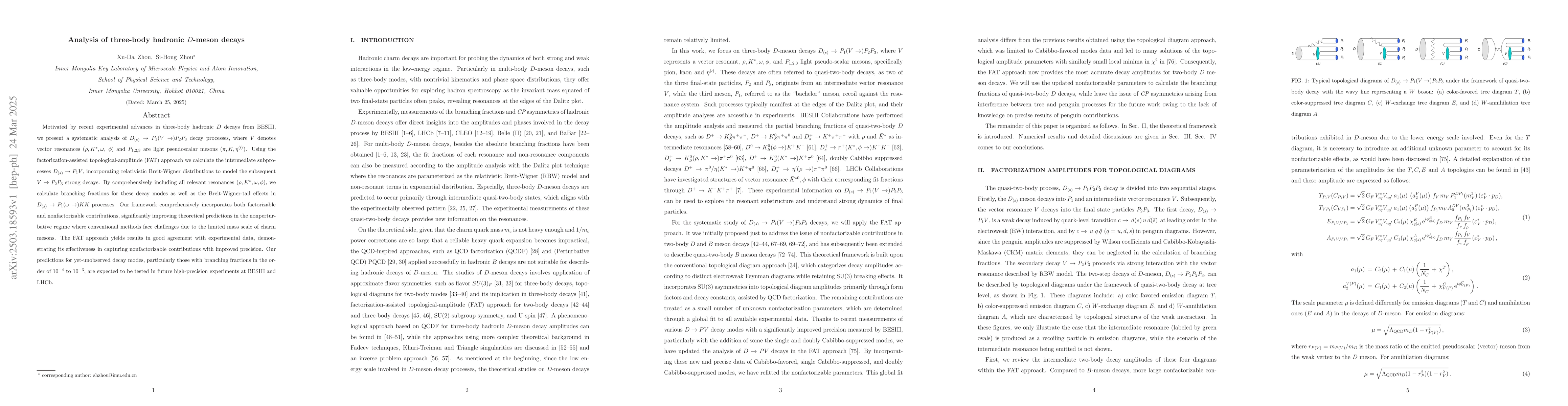 Thumbnail for Analysis of three-body hadronic $D$-meson decays