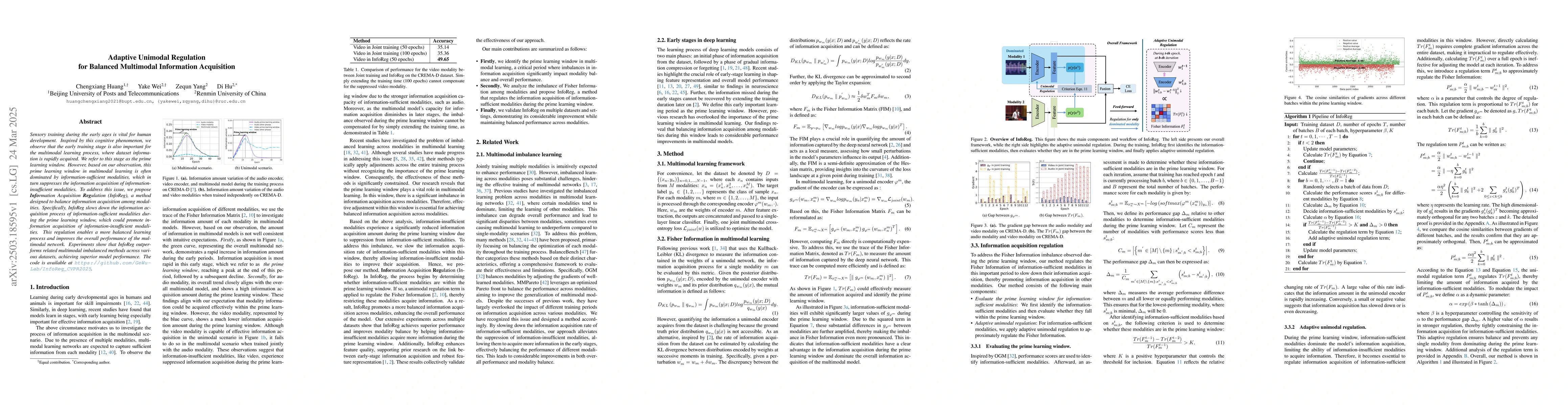 Thumbnail for Adaptive Unimodal Regulation for Balanced Multimodal Information
  Acquisition