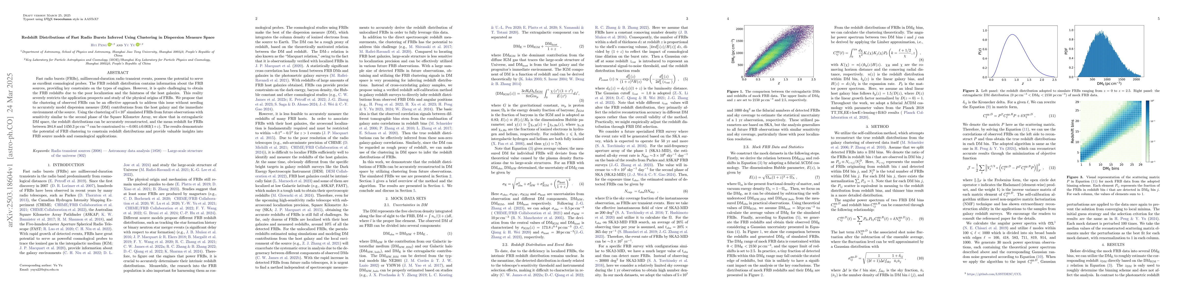 Thumbnail for Redshift Distributions of Fast Radio Bursts Inferred Using Clustering in
  Dispersion Measure Space