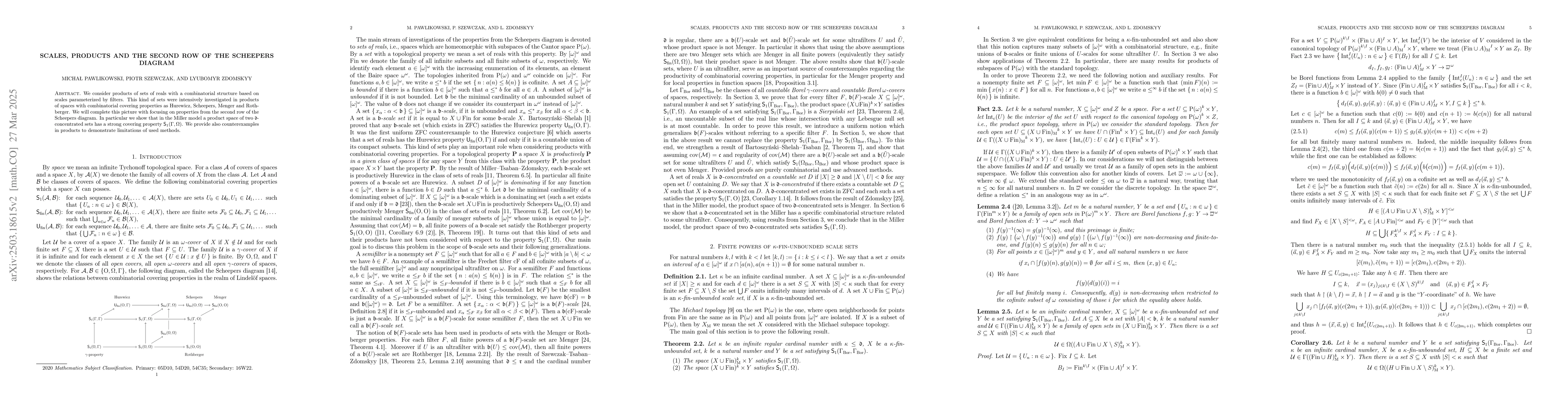 Thumbnail for Scales, products and the second row of the Scheeeprs diagram