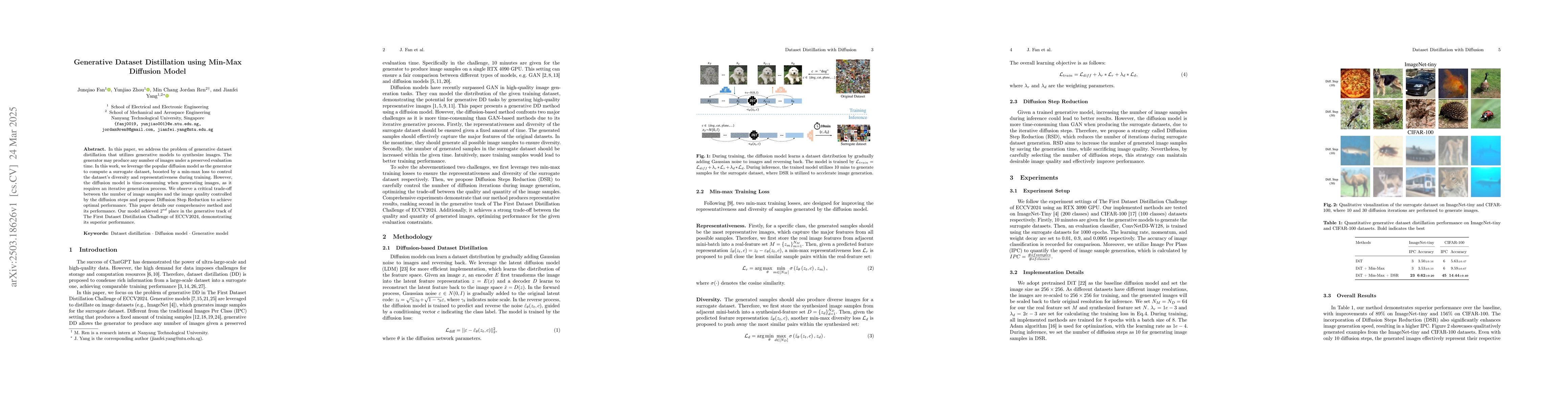 Thumbnail for Generative Dataset Distillation using Min-Max Diffusion Model