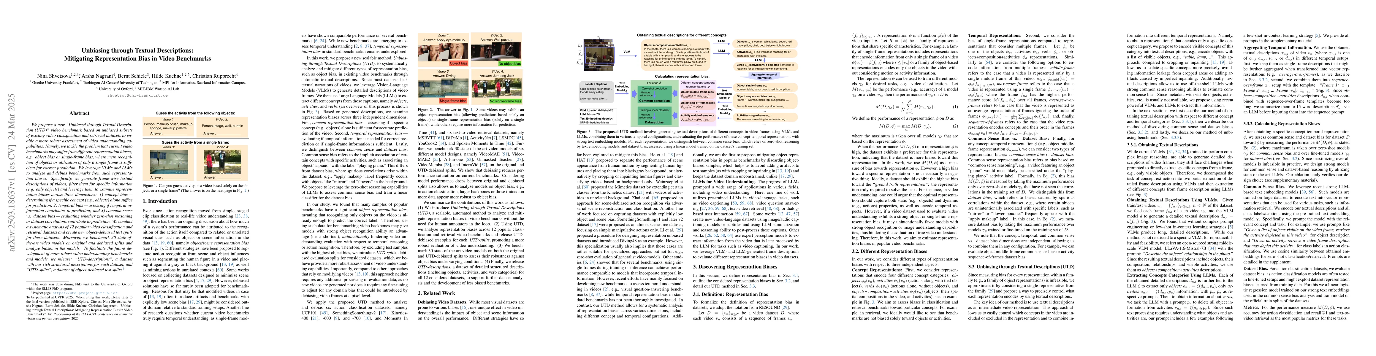 Thumbnail for Unbiasing through Textual Descriptions: Mitigating Representation Bias
  in Video Benchmarks